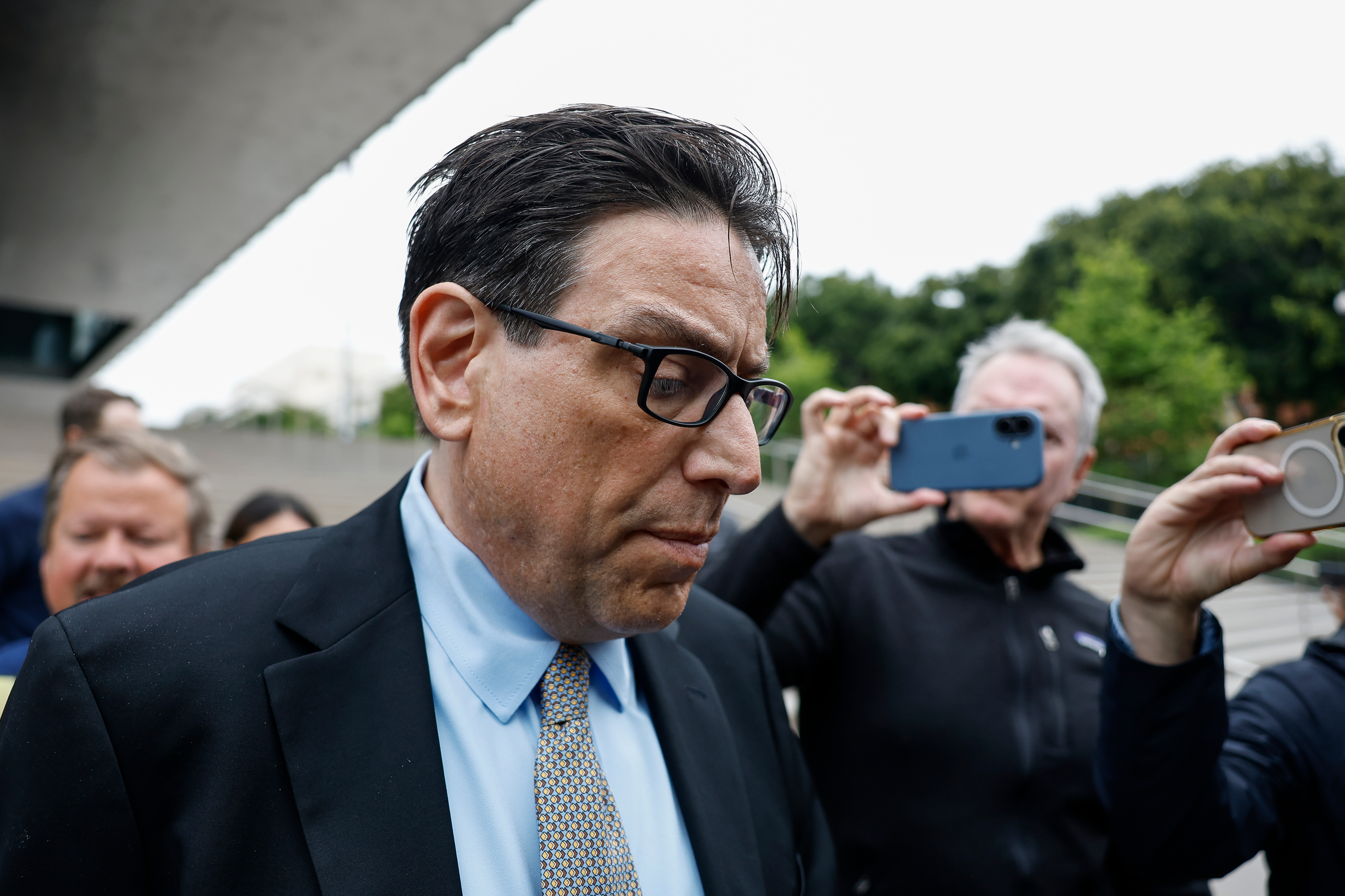 Erik Fleming departs federal court in Los Angeles after being sentenced in connection with the ketamine overdose death of actor Matthew Perry, on May 13, in Los Angeles. Kenneth Iwamasa, Perry's personal assistant, allegedly purchased ketamine from Fleming.