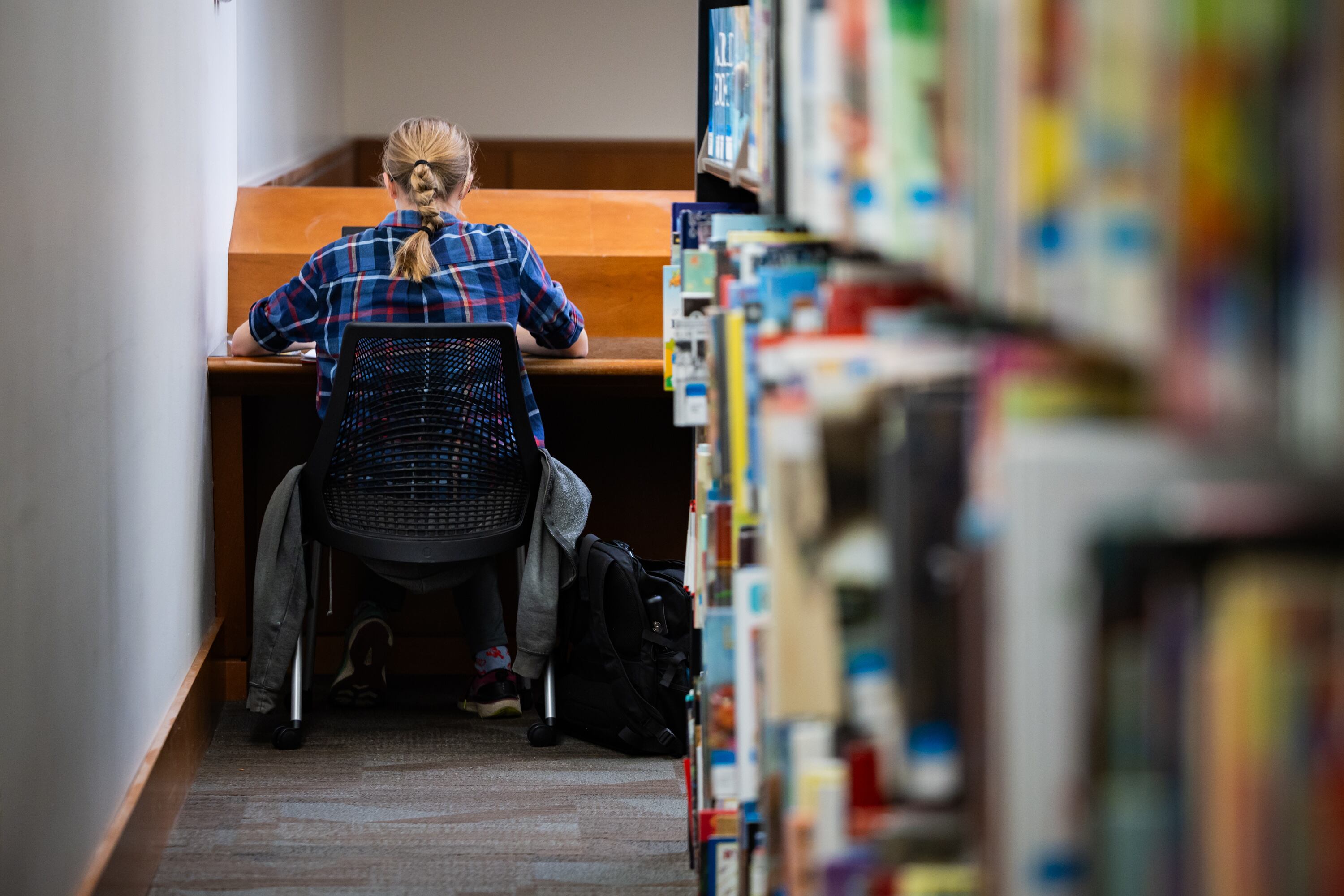 A University of Utah student works at the J. Willard Marriott Library in Salt Lake City on April 1. An agreement was reached between hackers and Utah-based Instructure over the cyberattack on Canvas last week.