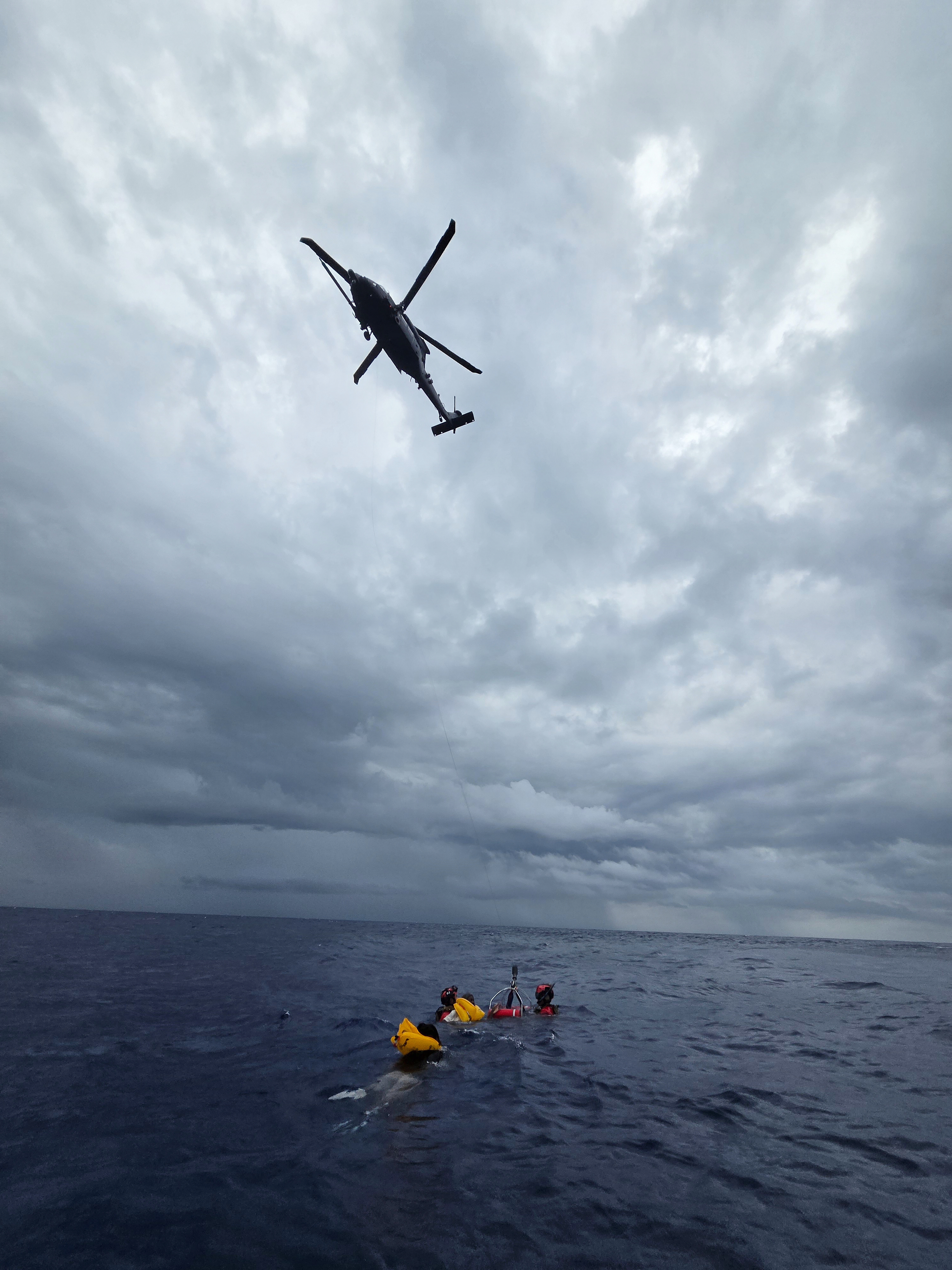 Rescue operations underway for survivors of a downed civilian aircraft off the coast of Melbourne, Fla., Tuesday. The 11 survivors spent nearly five hours in the water before help arrived.