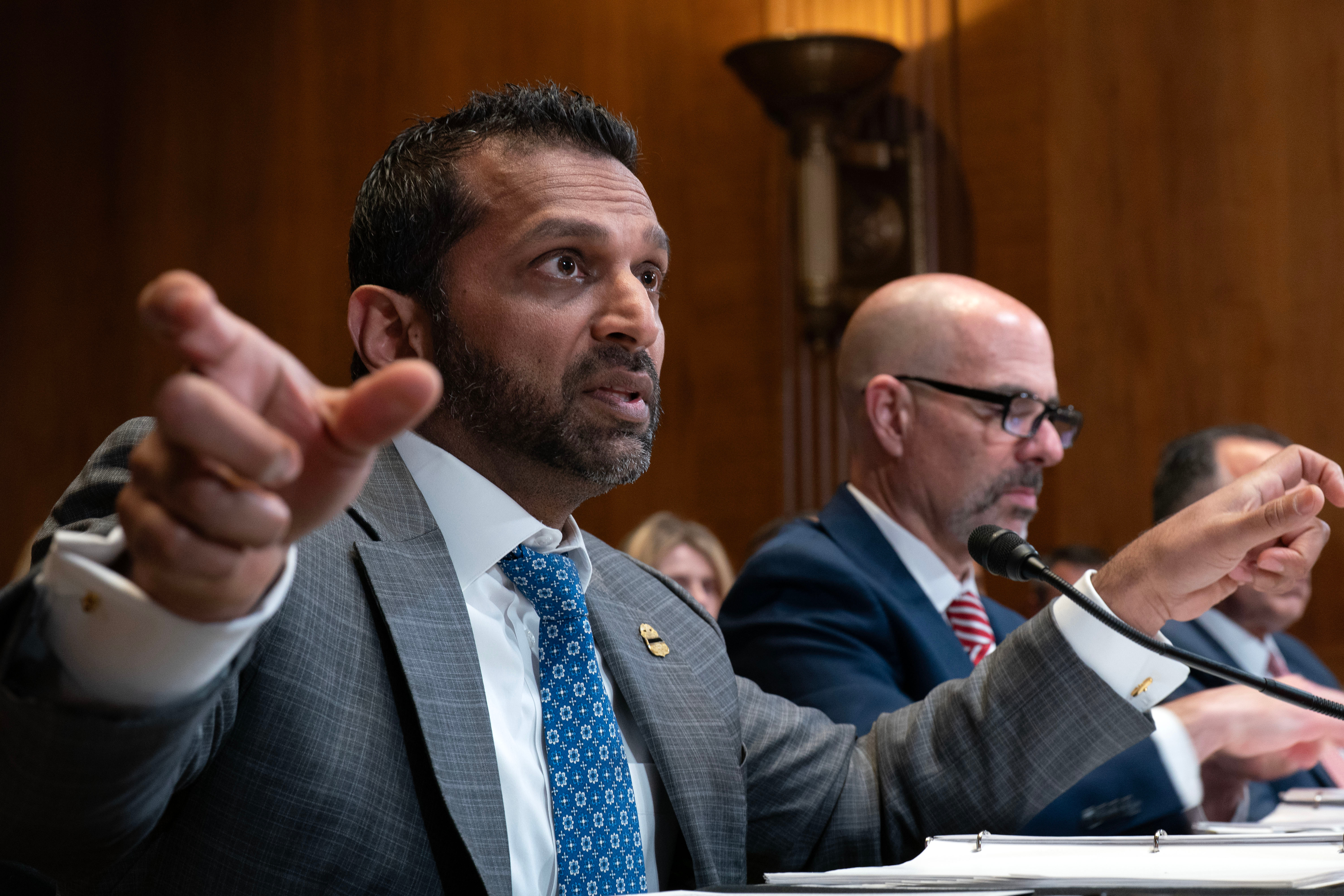 FBI director Kash Patel testifies before a Senate subcommittee on Capitol Hill, Tuesday, in Washington. Patel took an exclusive "VIP snorkel" around the USS Arizona in an outing coordinated by the military when he was in Hawaii last year, emails show. 
