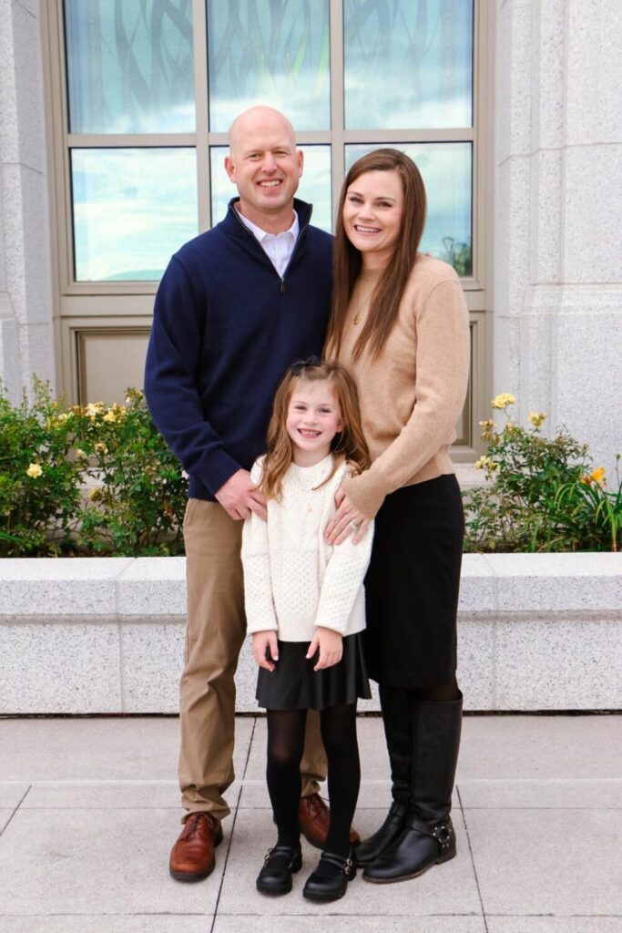 Mallory with her husband and daughter. Mallory was diagnosed with breast cancer last October.