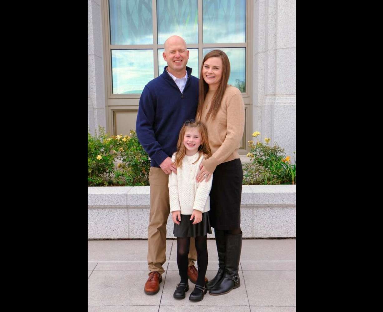 Mallory with her husband and daughter. Mallory was diagnosed with breast cancer last October.