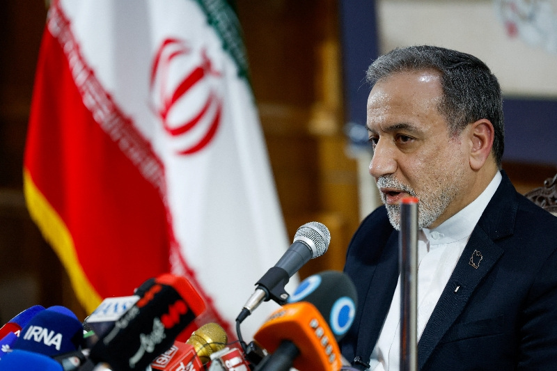 Iran's Foreign Minister Abbas Araqchi attends a press conference at the Iranian embassy in New Delhi, India, May 15. Araqchi said on Friday that the tentative agreement to end the war in Iran showed his country emerged stronger from the conflict.