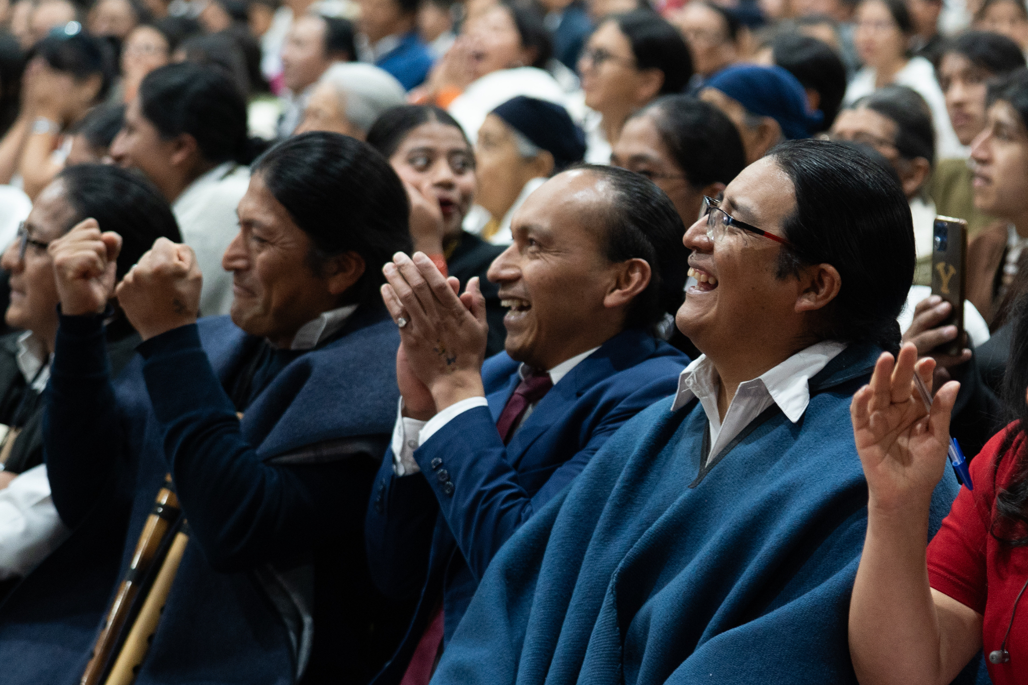 Latter-day Saints in Otavalo, Ecuador, react to the news that a new temple will be built in their city on Thursday.