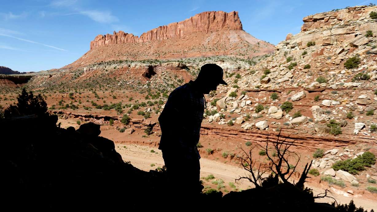 Nick Proctor walks in the Colt Mesa area of the former Grand Staircase-Escalante National Monument on May 14, 2021. More than 150 scientists sent letter on Thursday to federal officials defending protections for the monument.