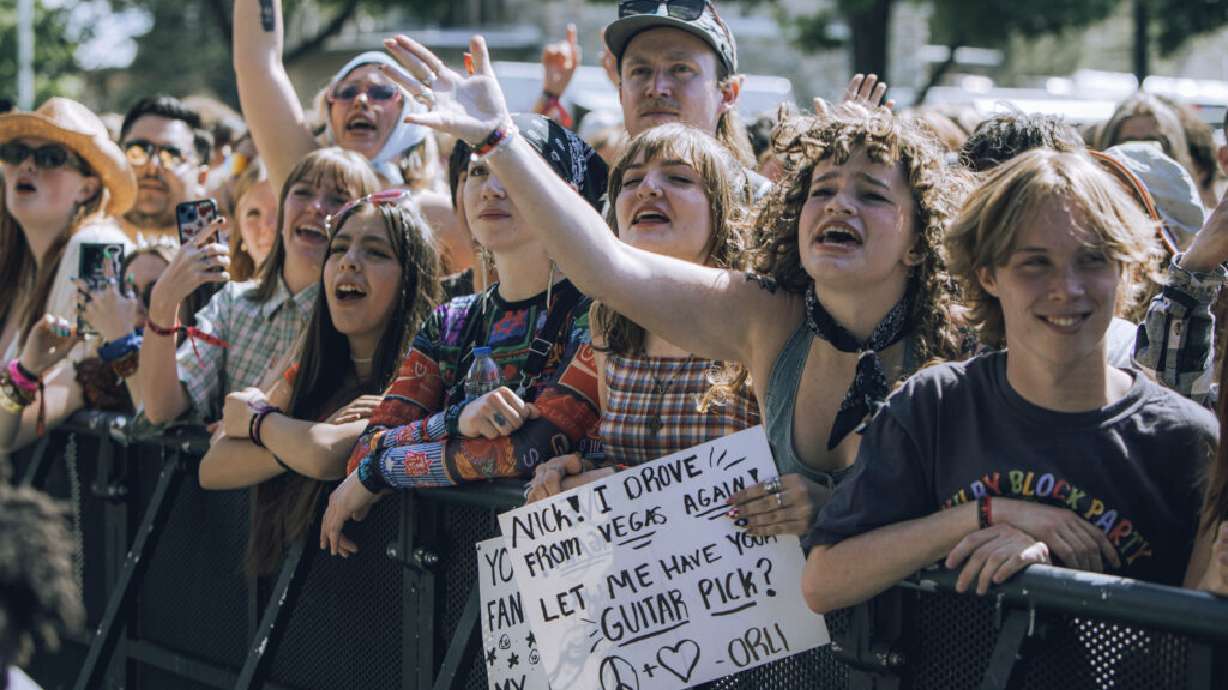 A crowd lines up on a gate, shouting and yelling to musicians taking the stage during Kilby Block Party 5. The festival is now in its seventh year and will host approximately 90,000 attendees.