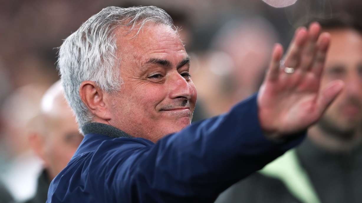 FILE -Benfica's head coach José Mourinho arrives for a Champions League opening phase soccer match between SL Benfica and Real Madrid in Lisbon, Portugal, Tuesday, Feb. 17, 2026.
