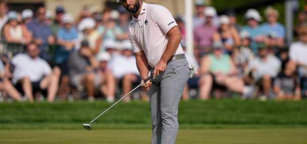 Jon Rahm part of a 5-way tie for the lead at PGA Championship