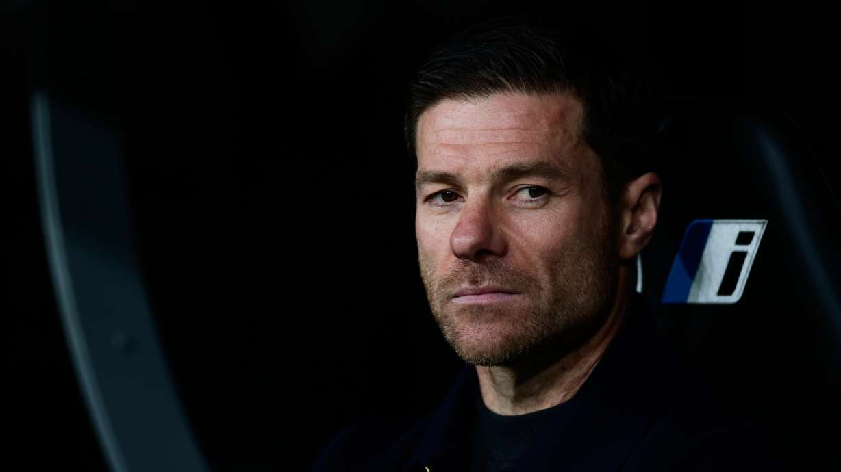 FILE - Real Madrid's head coach Xabi Alonso looks on before the Spanish La Liga soccer match between Real Madrid and Real Betis Sevilla in Madrid, Spain, Jan. 4, 2026.