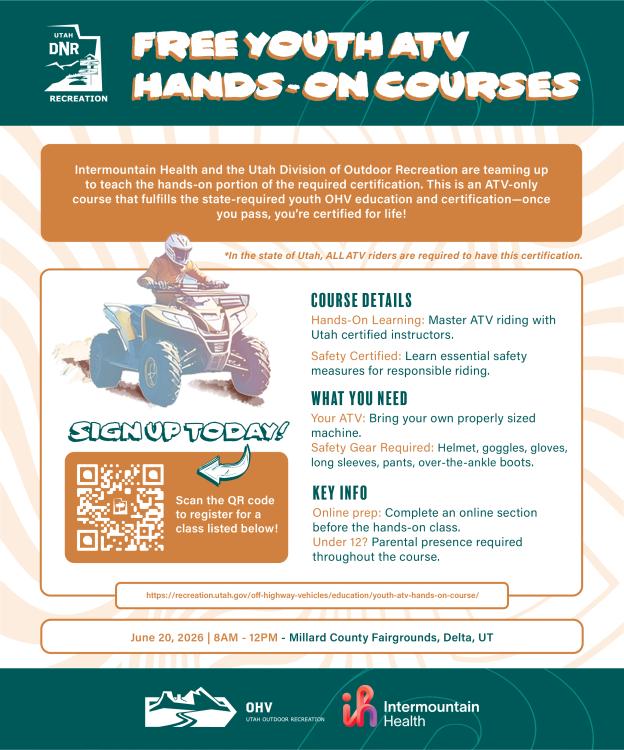 Free Youth <18 ATV Hands-On Course at the Millard County Fairgrounds