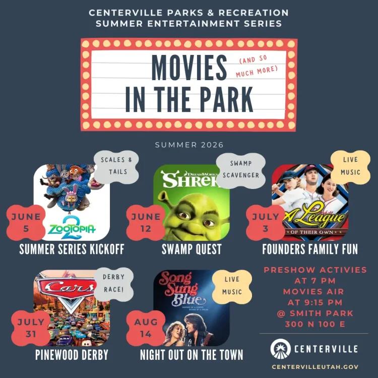 Centerville's Movies & Music in the Park 2026