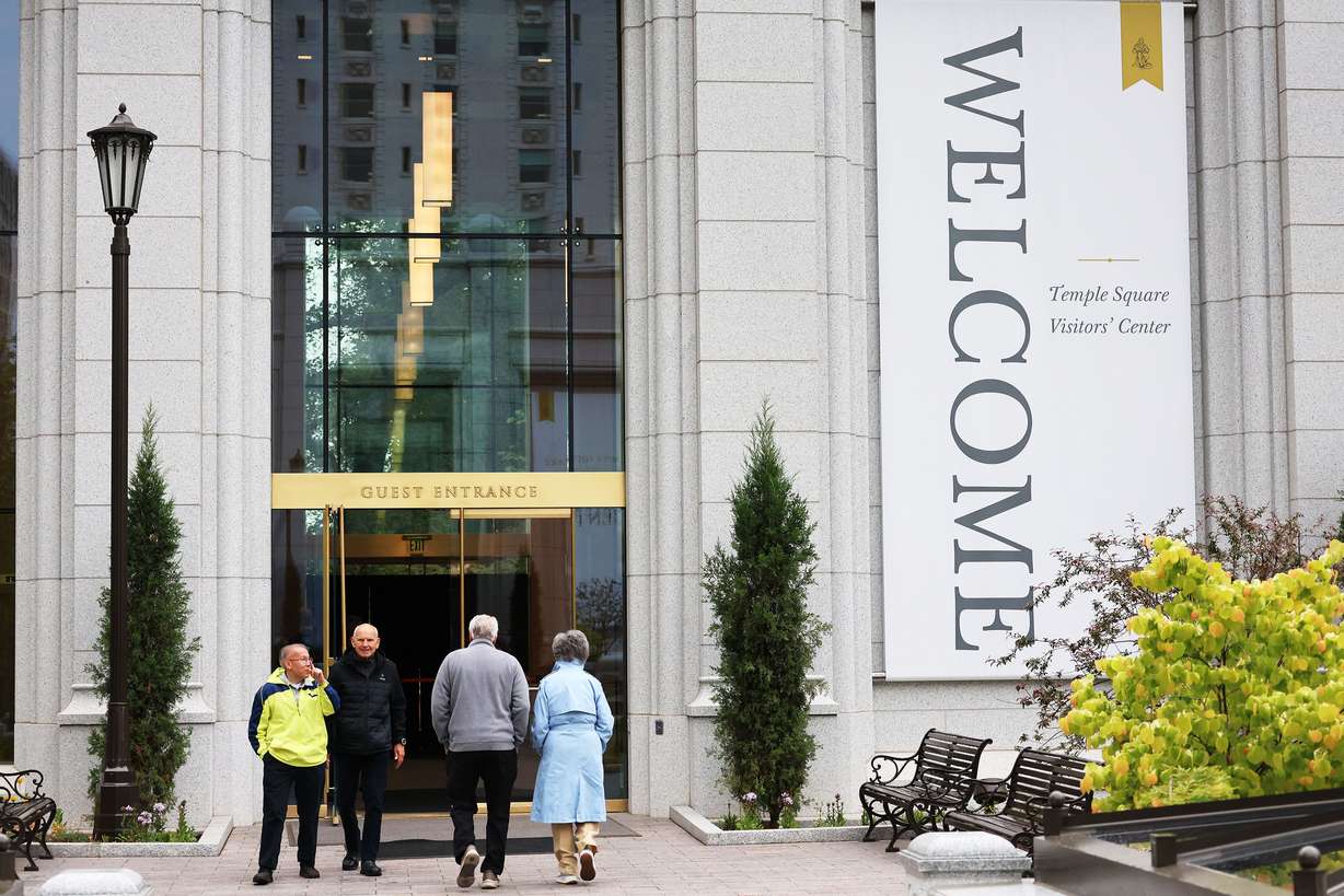 The new Temple Square Visitors’ Center of The Church of Jesus Christ of Latter-day Saints opens to the public in Salt Lake City on Monday.