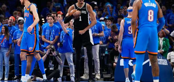 Wembanyama has 41 points, 24 rebounds and Spurs top Thunder 122-115 in 2OT to open West finals