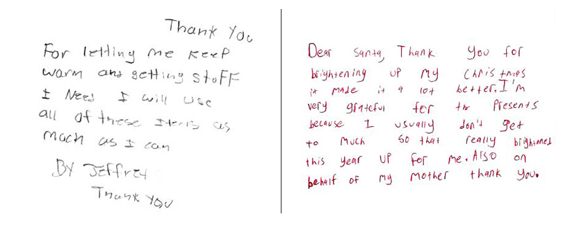 Quarters For Christmas Child Note