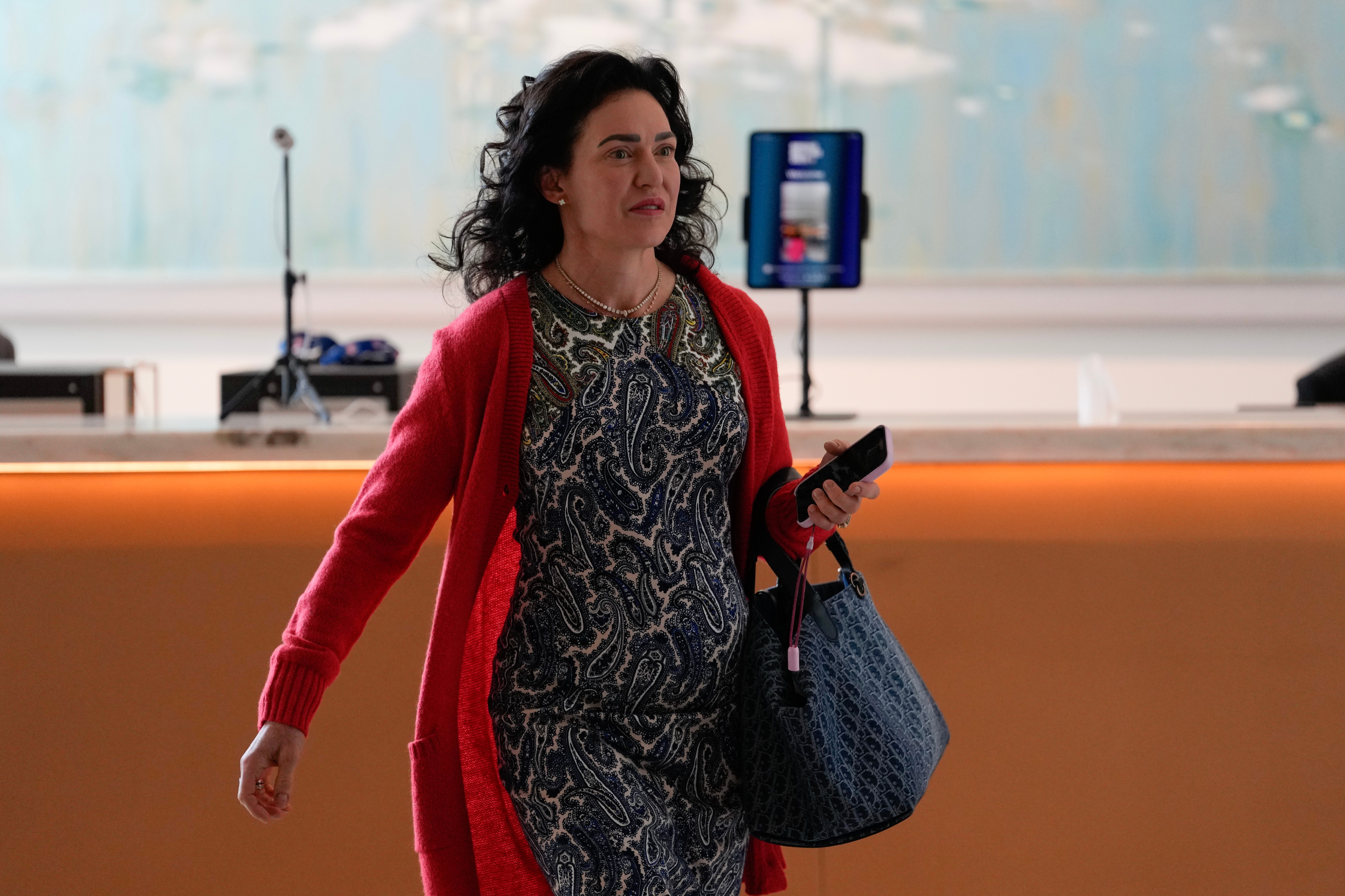 Carlie Irsay-Gordon, owners and CEO of the Indianapolis Colts, arrives at the NFL football owners' meetings Tuesday, May 19, 2026, in Orlando, Fla. 