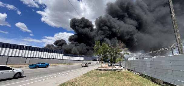 Salt Lake City crews battle 3-alarm fire in warehouse area