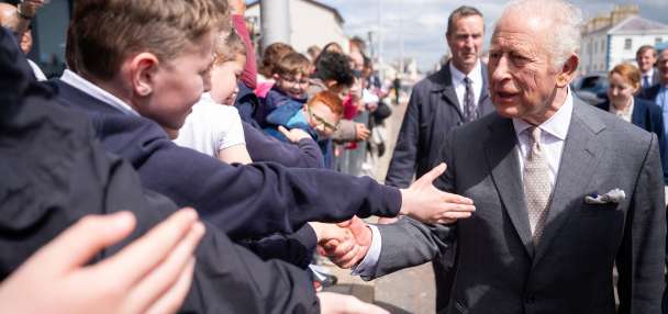 Seagull splatters King Charles III during Northern Ireland visit