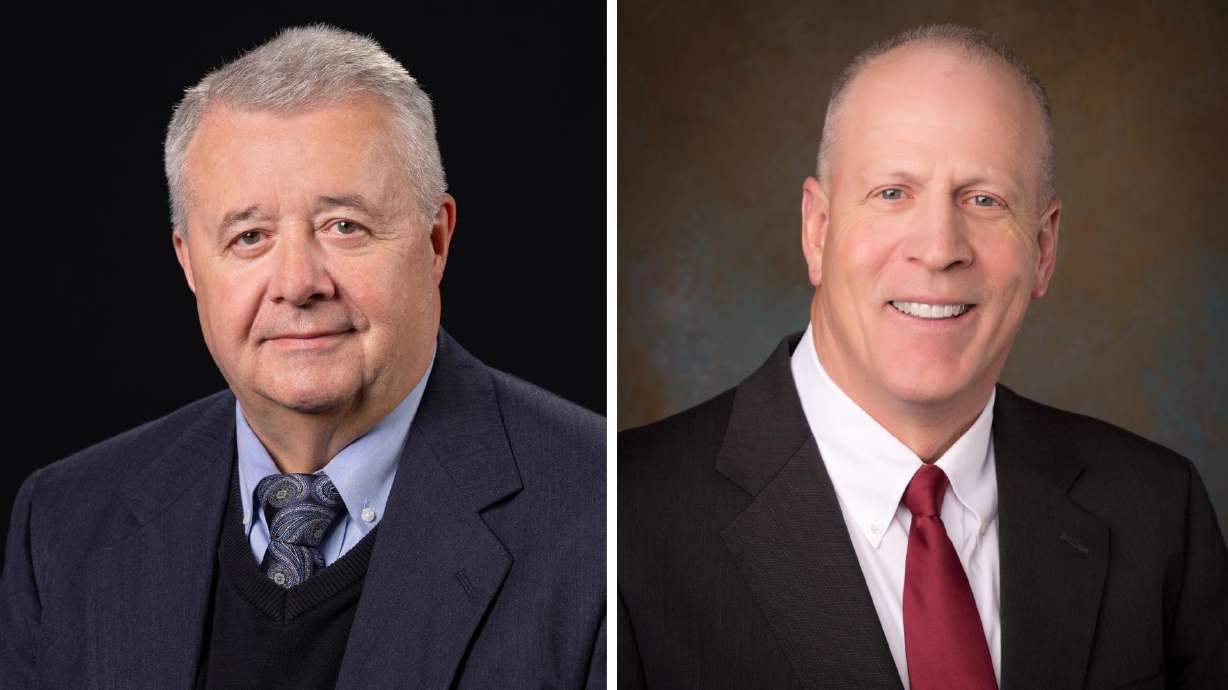 Bridgerland Technical College President K. Chad Campbell, left and Mountainland Technical College President Clay Christensen, right, announced Wednesday they'd be stepping down from their positions at the helm of their respective schools.
