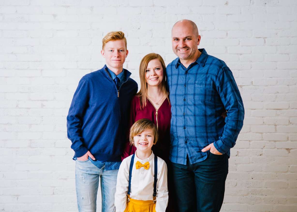 The Stevens family. The family's youngest son, Asher, is attending a therapeutic preschool to help with his anxiety.
