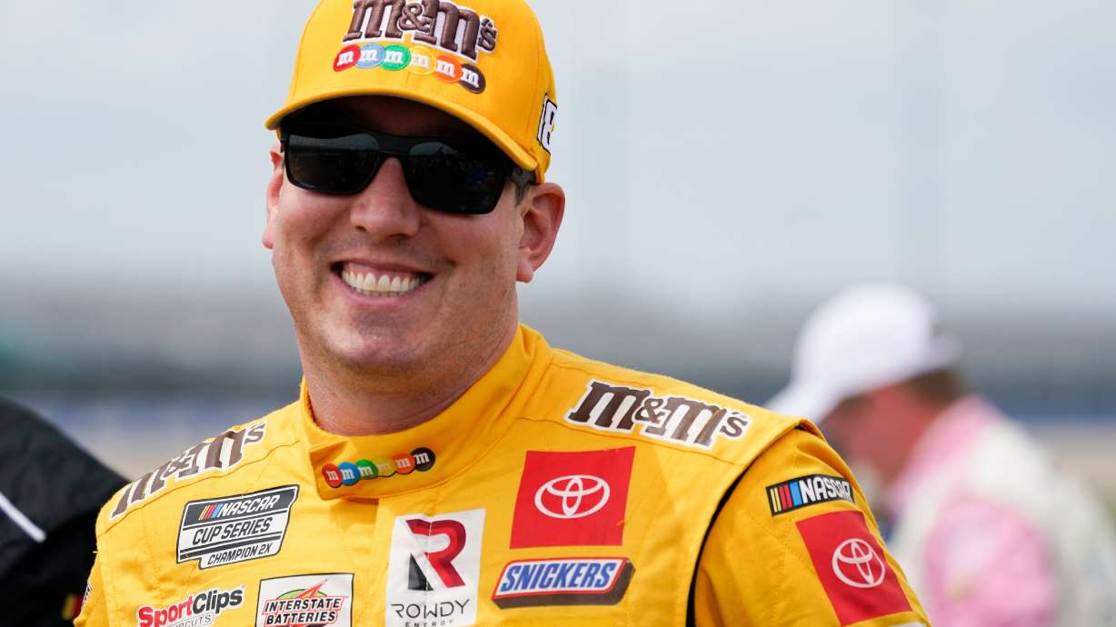 FILE - Kyle Busch waits for the start of a NASCAR Xfinity Series auto race Saturday, June 19, 2021, in Lebanon, Tenn.