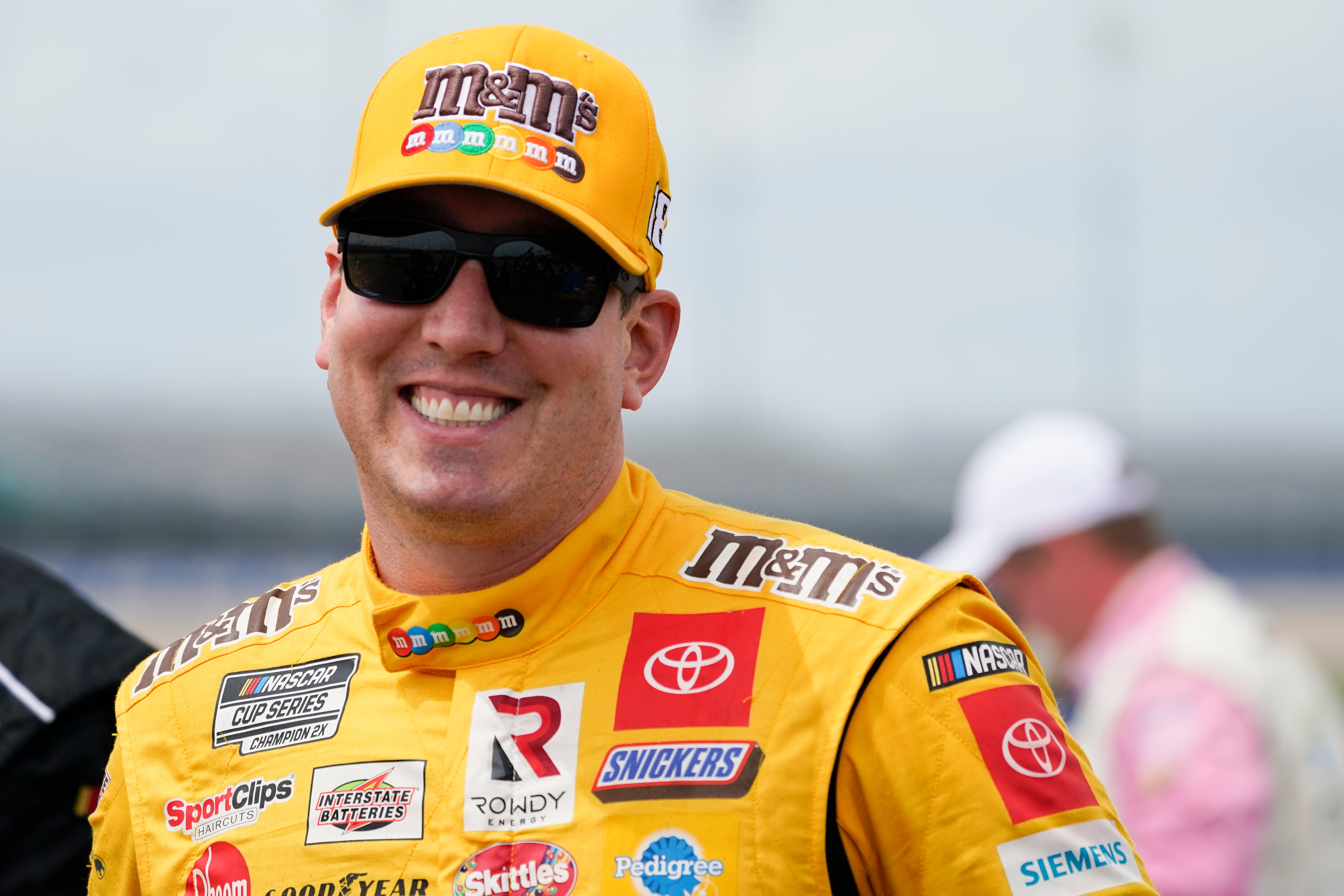 FILE - Kyle Busch waits for the start of a NASCAR Xfinity Series auto race Saturday, June 19, 2021, in Lebanon, Tenn. 