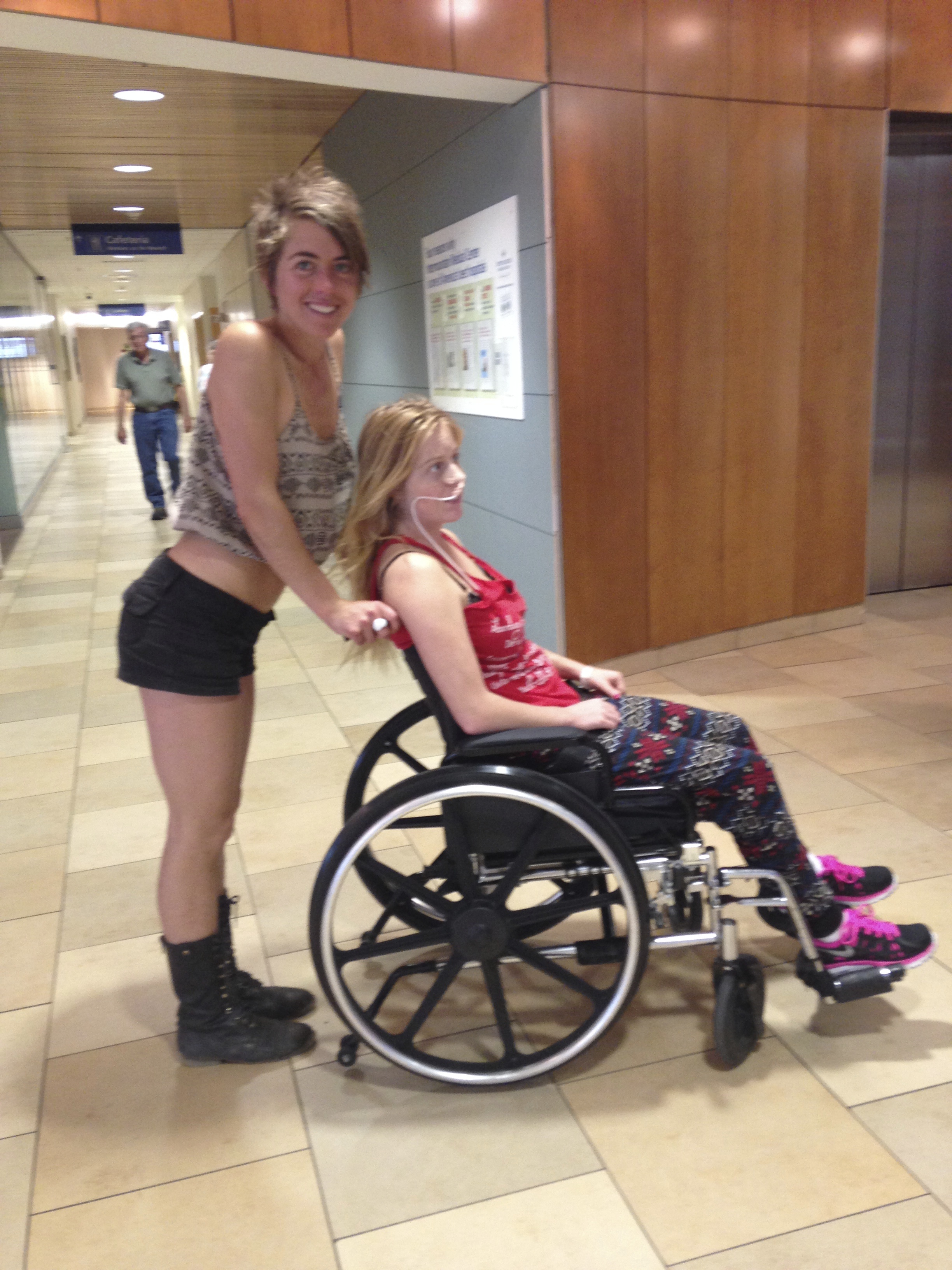 Jamie MoCrazy pictured in a wheelchair after a devastating ski crash that left her with a traumatic brain injury in 2015. Today she inspires hope among other injury survivors.