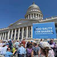'This is our water': Hundreds of Utahns rally against proposed Box Elder data center