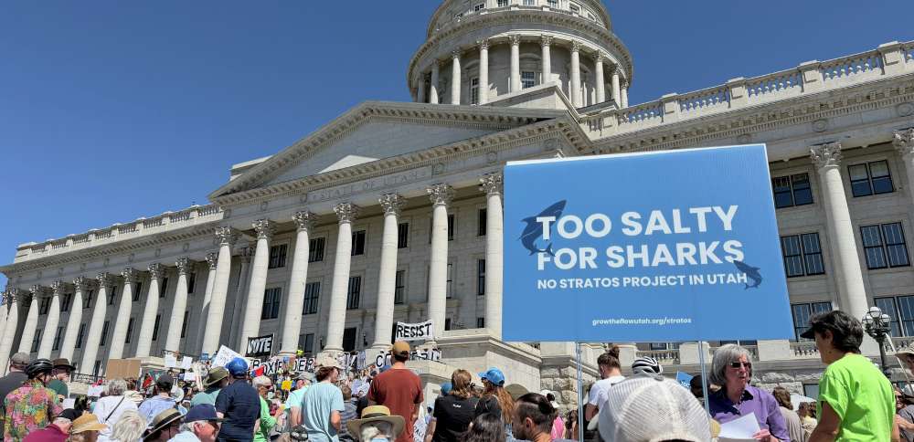 'This is our water': Hundreds of Utahns rally against proposed Box Elder data center