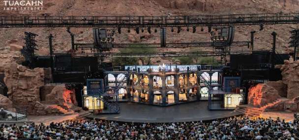 With the desert cliffs as a backdrop, Tuacahn embraces all the ups and downs of open-air theater