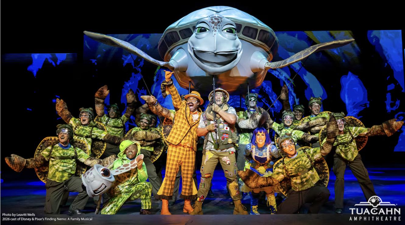 The 2026 cast of Disney & Pixar's "Finding Nemo: A Family Musical" at Tuacahn Amphitheatre.