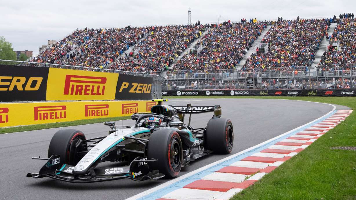 Mercedes driver Kimi Antonelli, of Italy, competes during the F1 Canadian Grand Prix auto race in Montreal, Sunday, May 24, 2026.