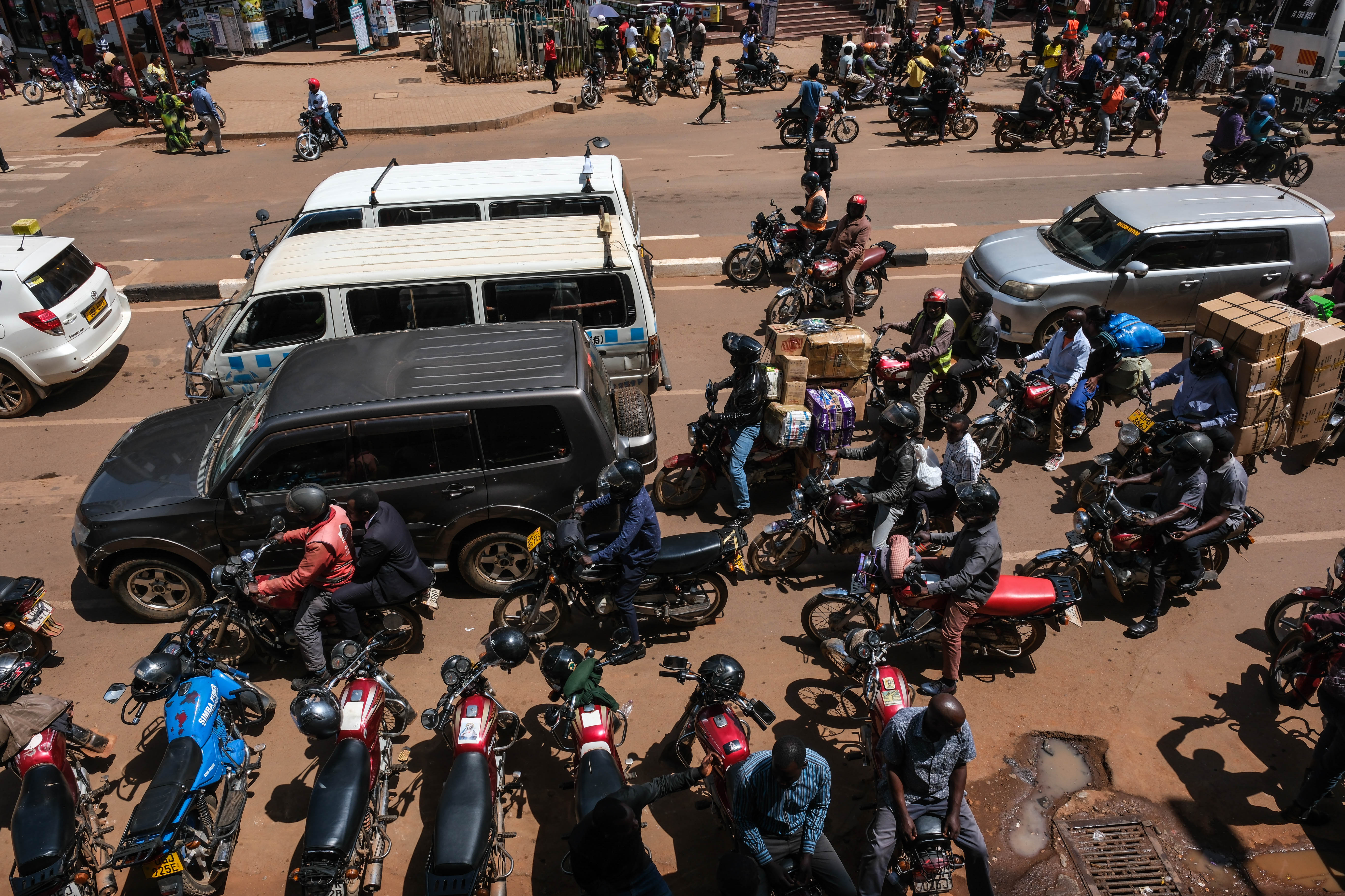 A general view of a busy street in Kampala, Uganda, on May 19. Ugandan health officials report seven Ebola infections related to outbreak in neighboring Congo.