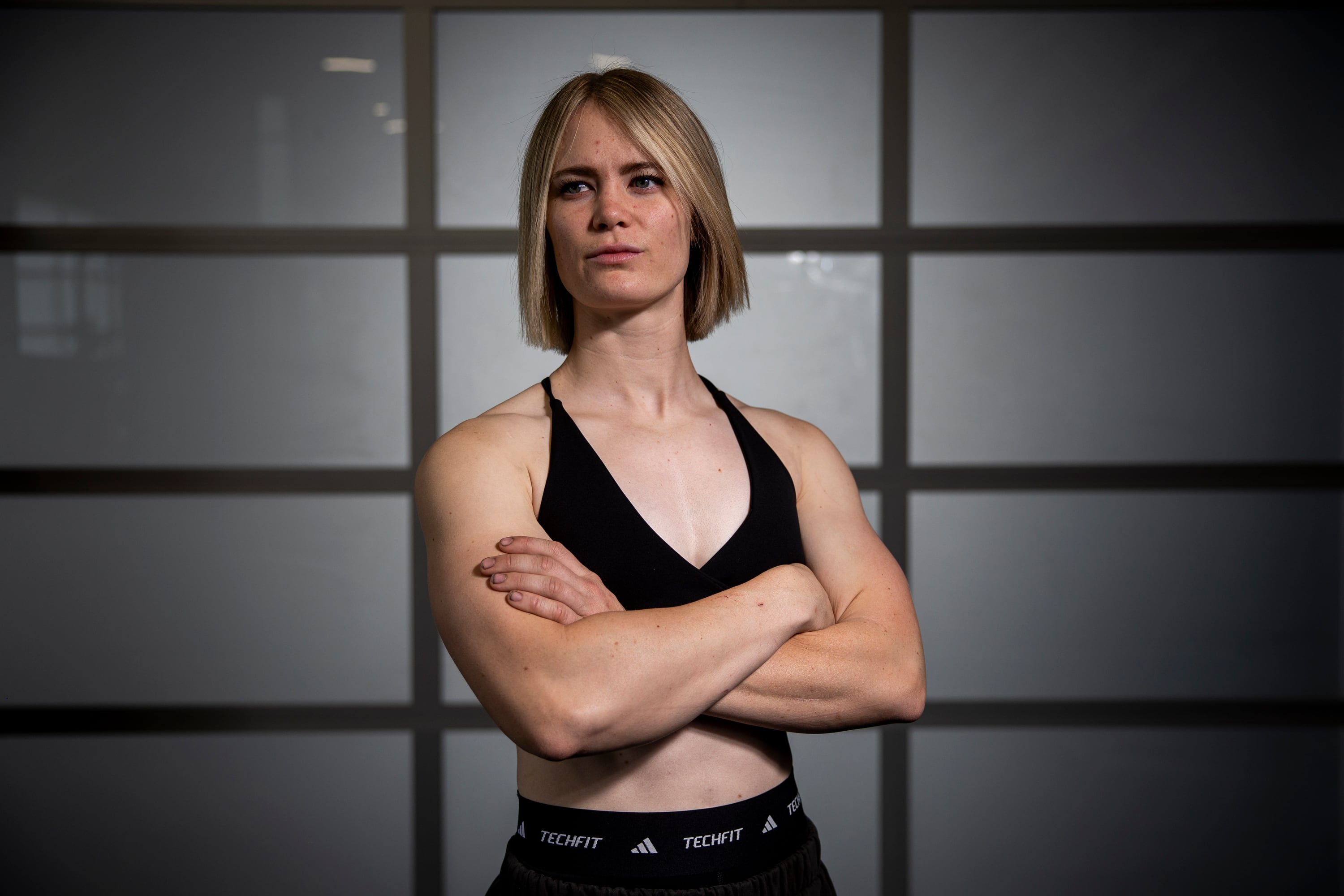 Stuntwoman Katelynn Olson poses for a portrait after a workout at P1 Athlete in Lehi on May 17. Olson leaned into her identity as an athlete to break into the film business.