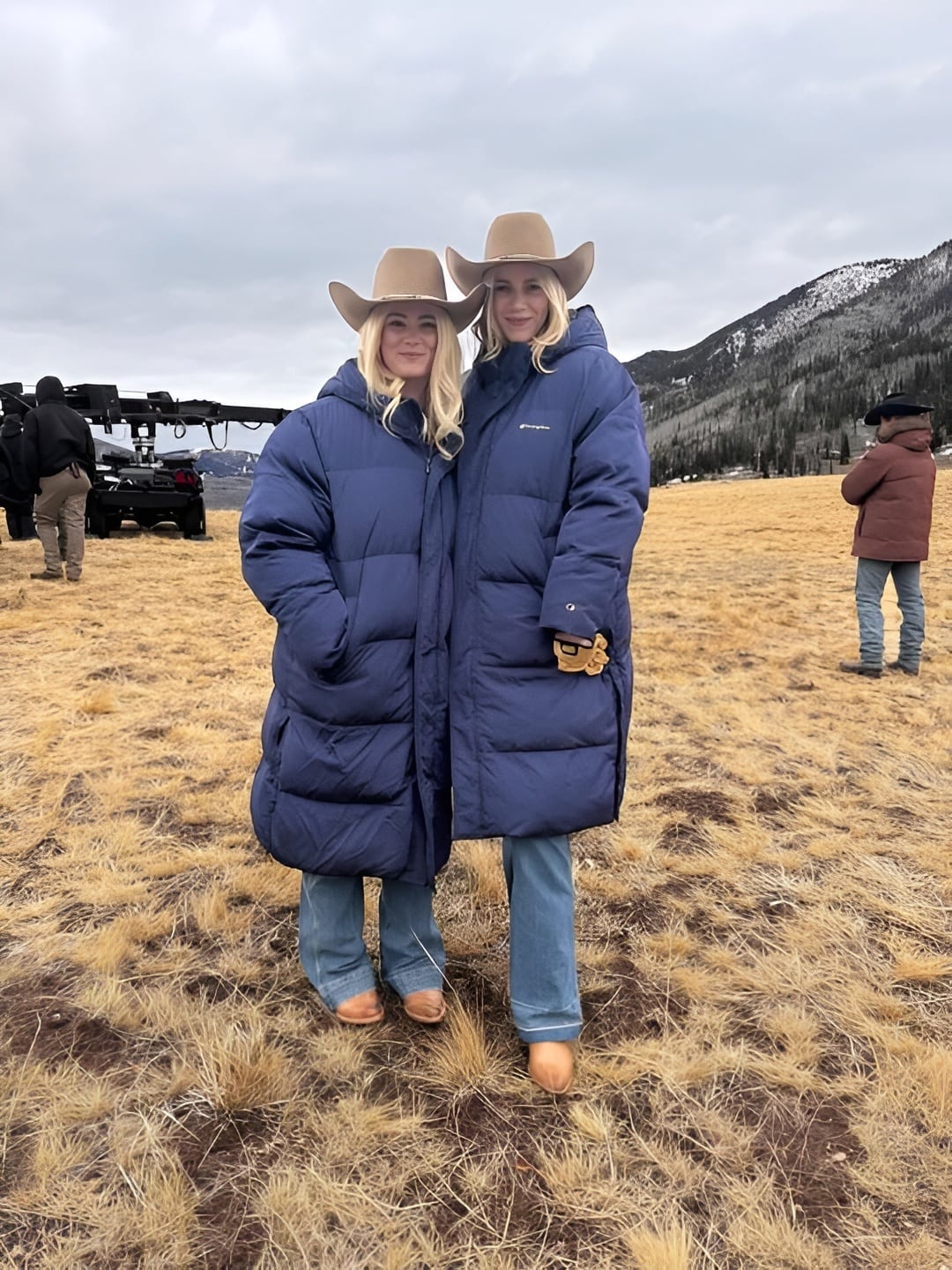 Dolly Weaver, who plays Ellyn Jameson on "Marshals," poses with stunt double Katelynn Olson at Thousand Peaks Ranch in Oakley, Summit County, in November 2025. Olson kept fighting through and networked her way onto the show.