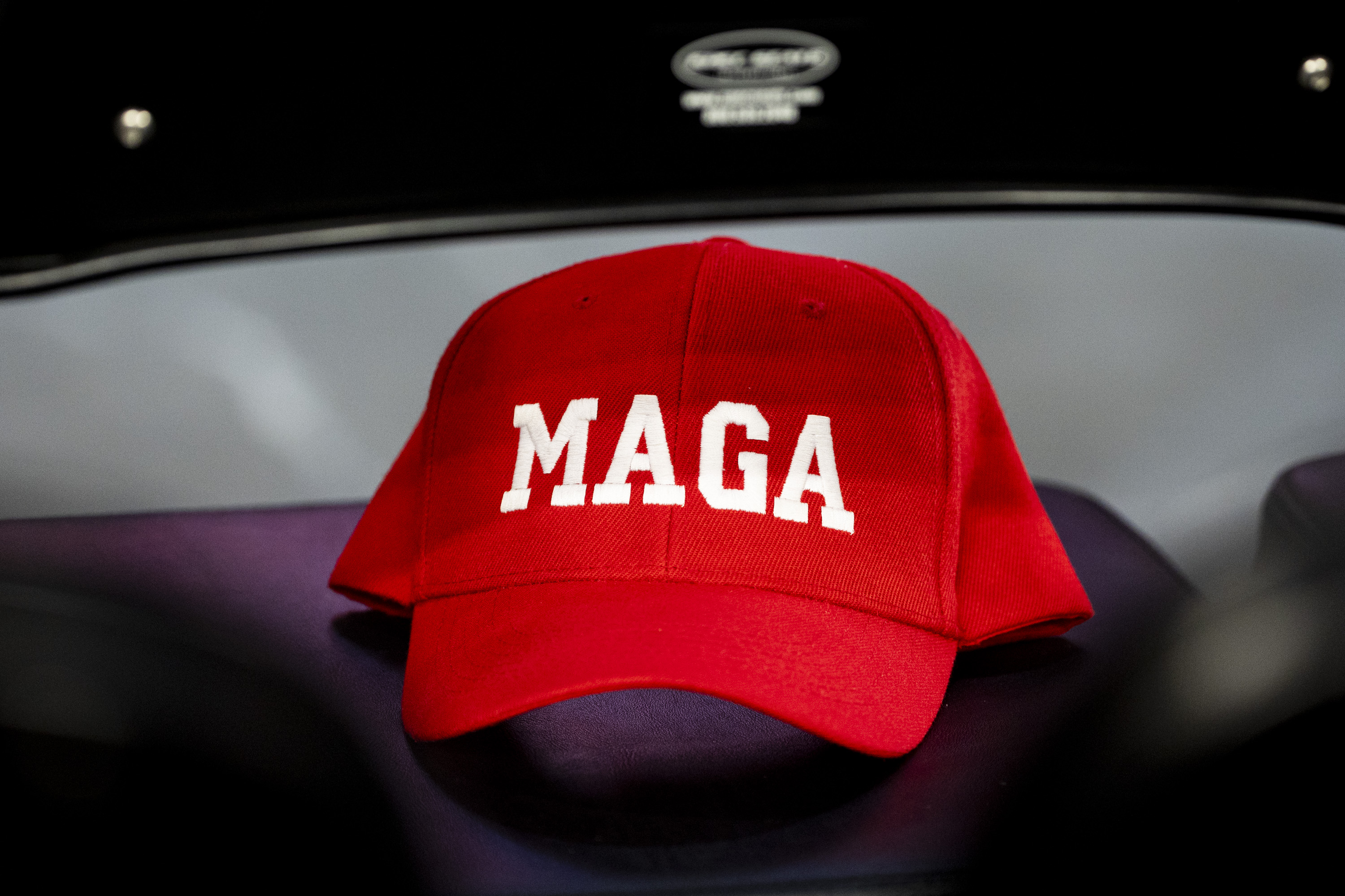 A “Make America Great Again” hat rests on a chair during the Utah Republican Party’s state organizing convention held at the UCCU Center in Orem on May 17, 2025. Republicans have notably soured on the war in Iran, according to a new Deseret News poll.