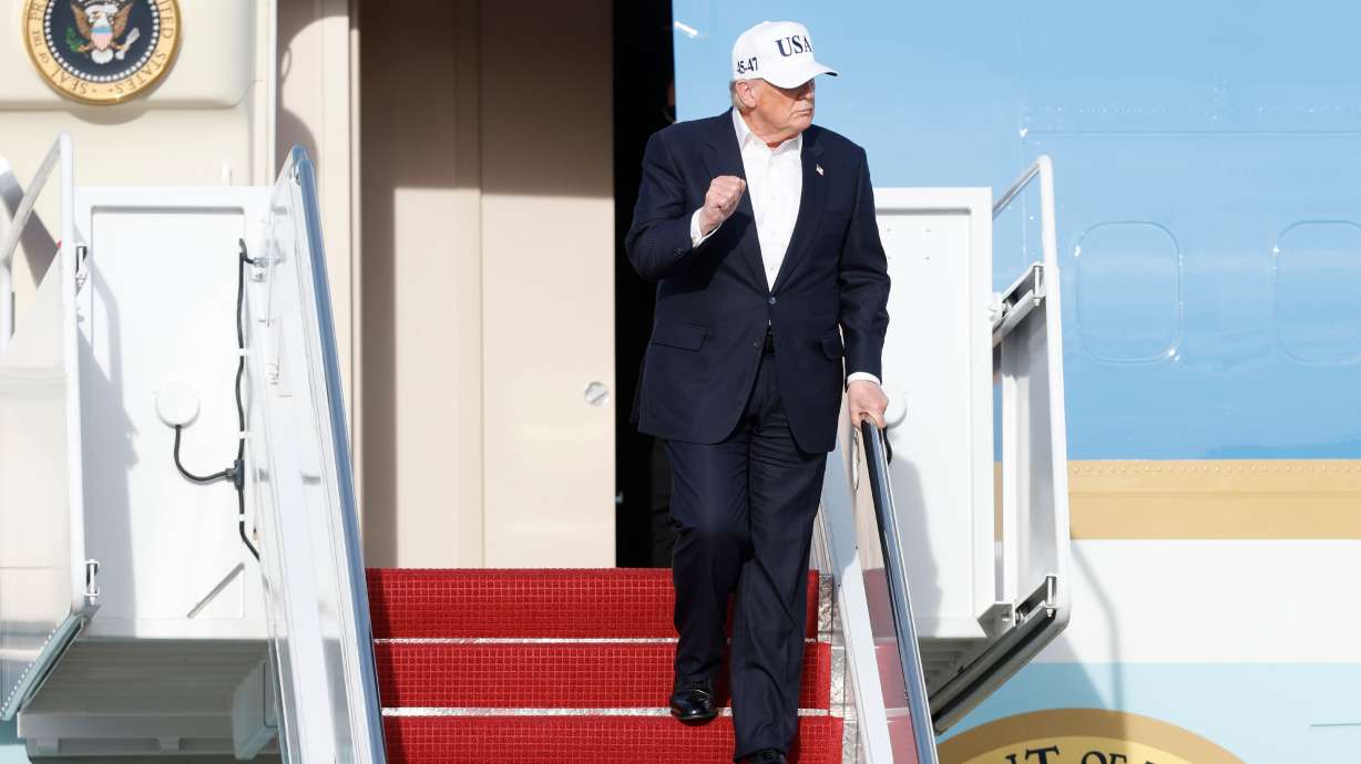 President Donald Trump walks down the stairs of Air Force One upon his arrival at Joint Base Andrews, Md., May 15. Trump had another medical exam Tuesday, putting his health under renewed public scrutiny.