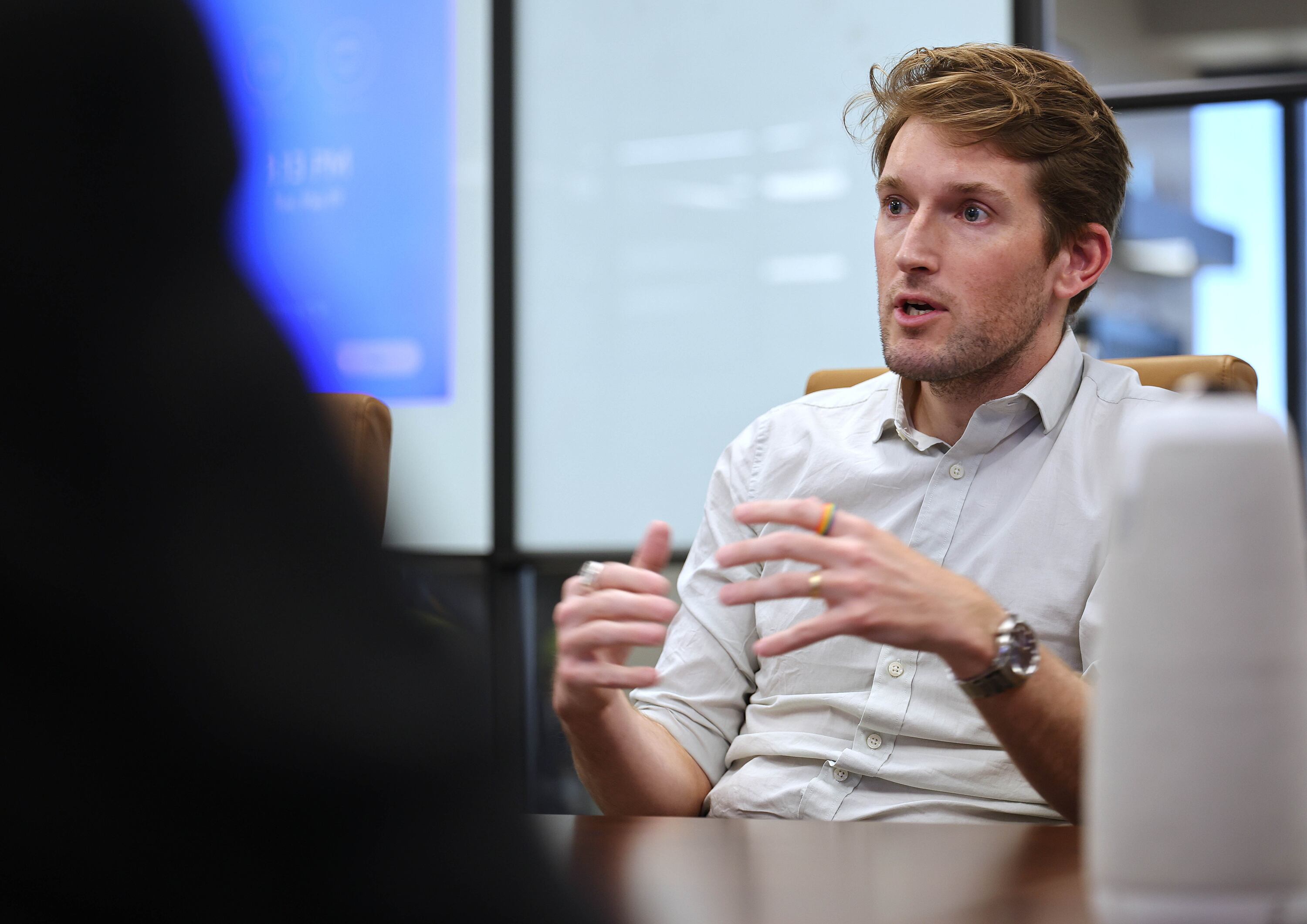 Nate Blouin says he will drop out if he is not leading progressive against McAdams