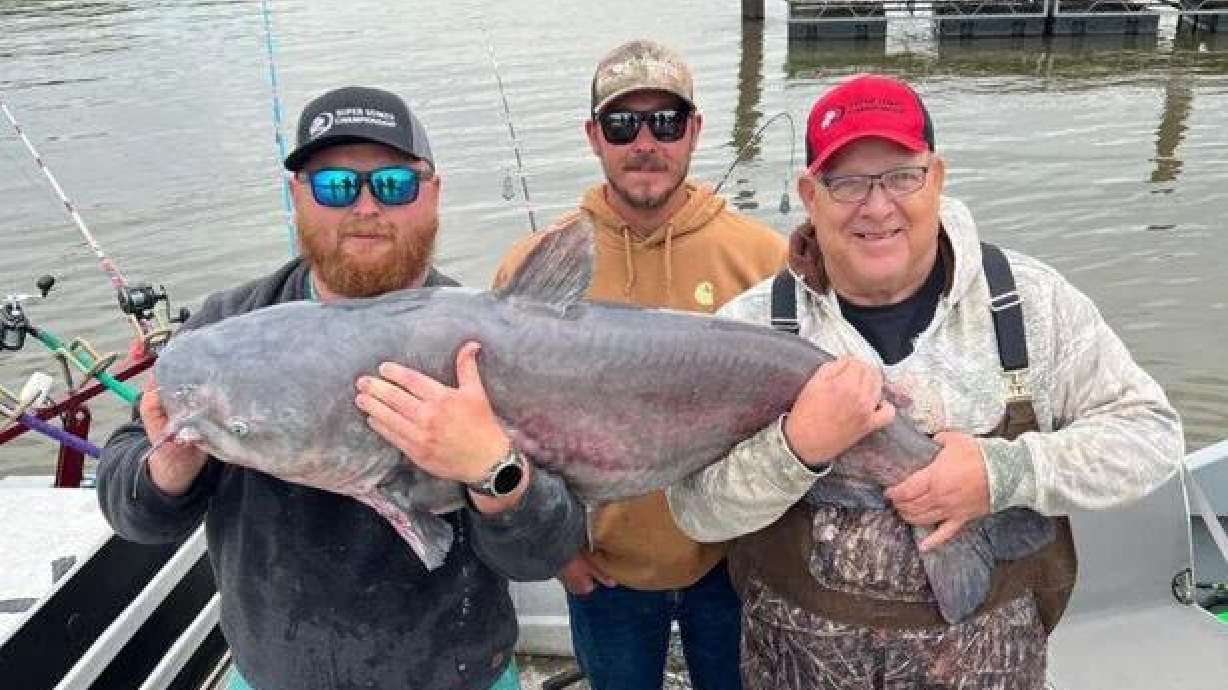 Michael Ramey set a West Virginia weight record for blue catfish after catching a 71-pound, 50.23-inch fish on May 9.