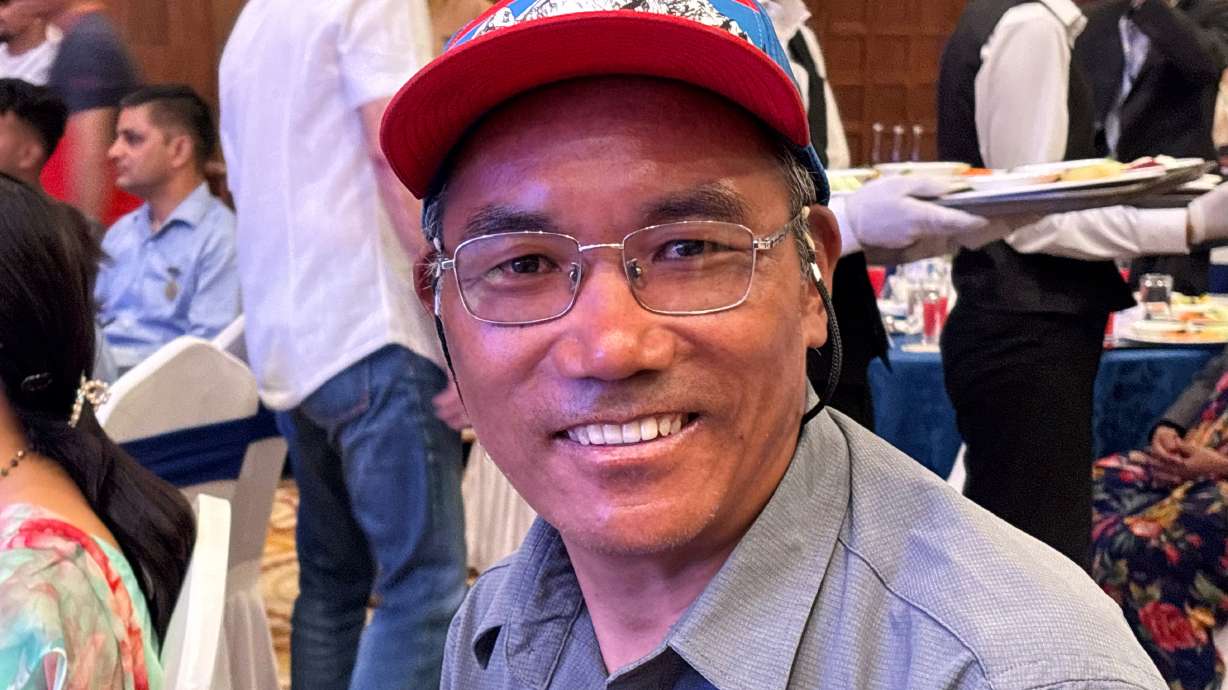 Kami Rita Sherpa, a renowned Mount Everest guide, attends the 'Everest Summiteers Summit' in Kathmandu, Nepal, Wednesday, May 27, 2026.