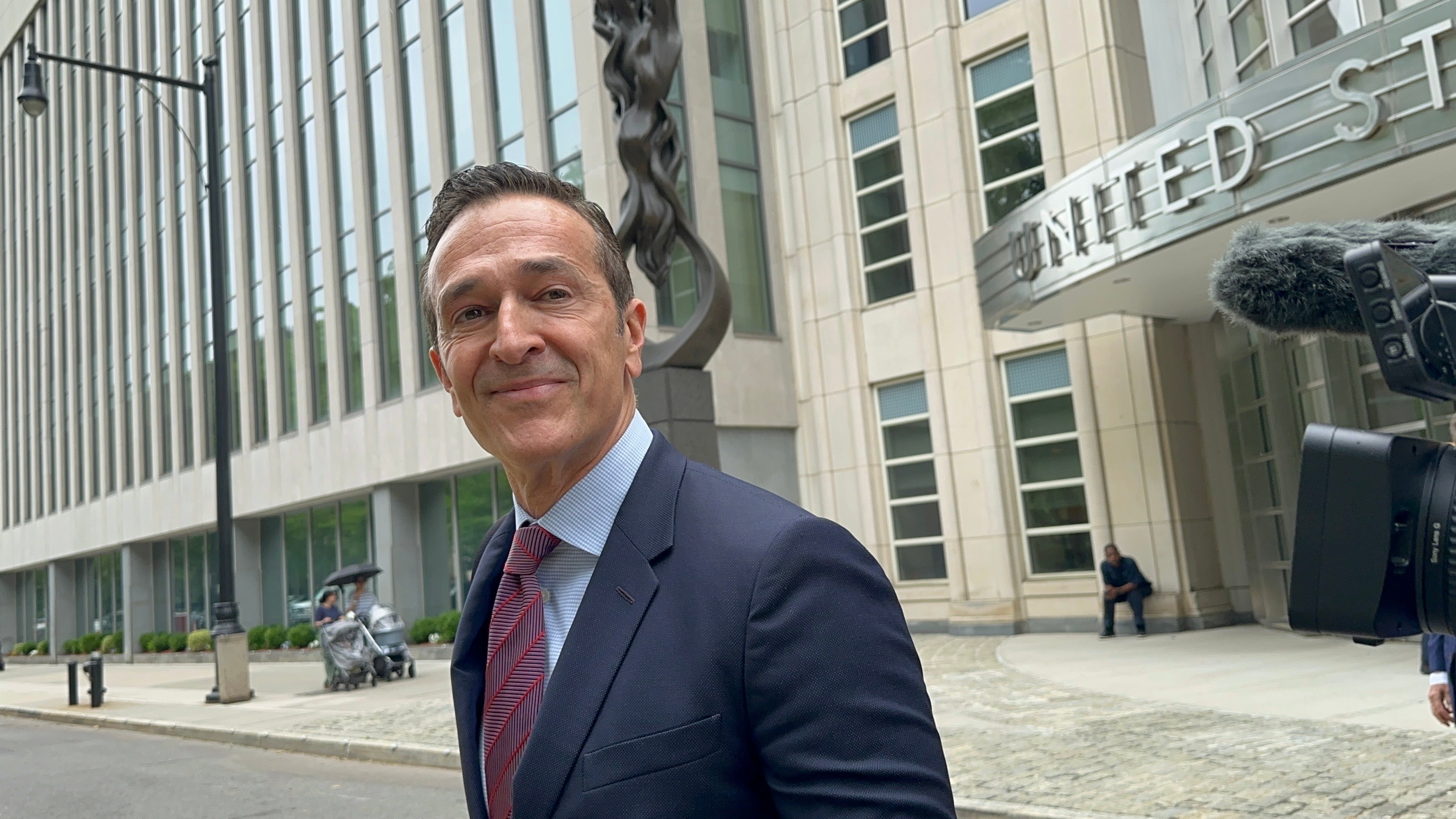 Hernan Lopez, the former CEO of Fox International Channels, leaves a federal courthouse in the Brooklyn borough of New York on May 27, 2026. 