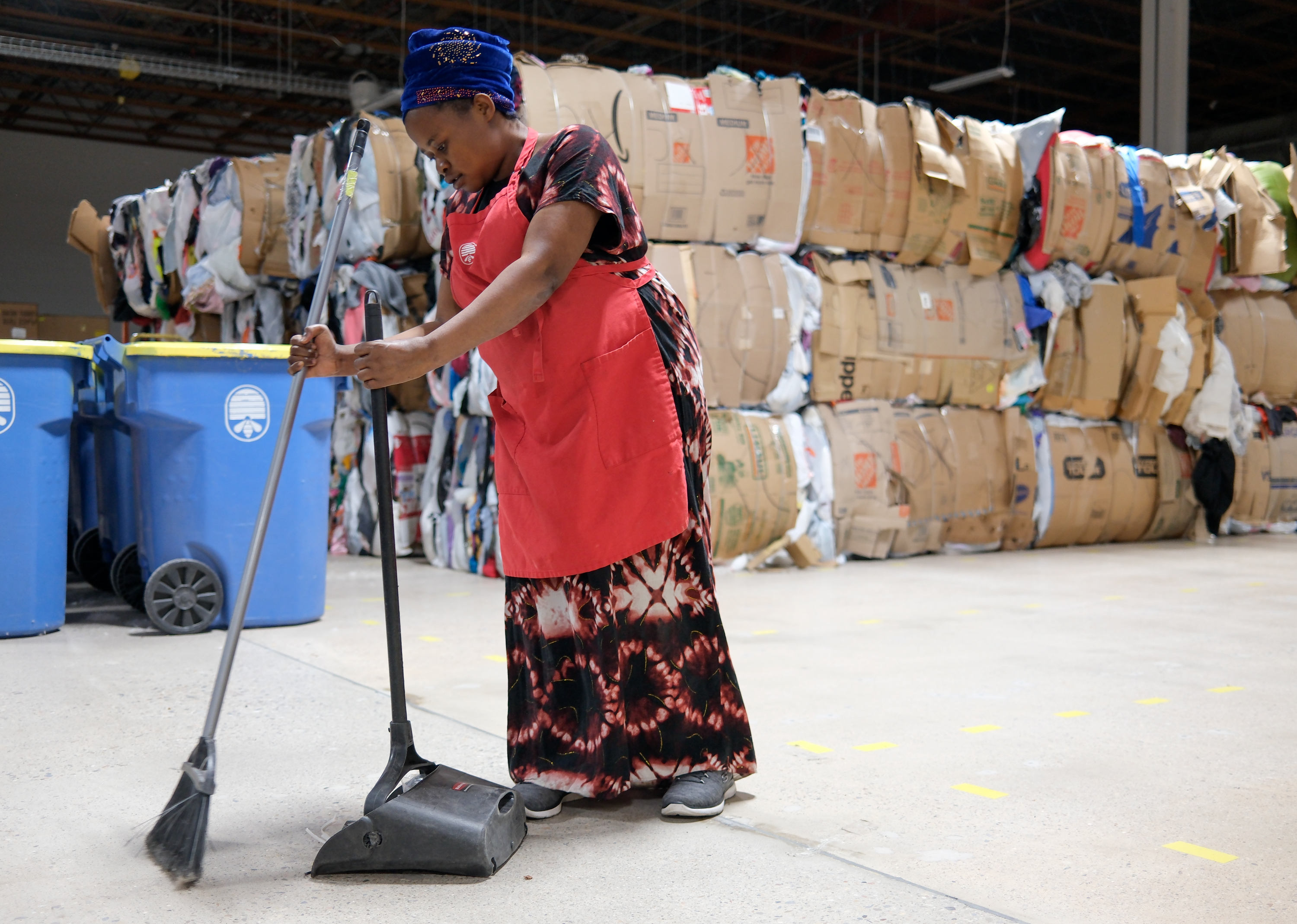 Furaha Boss works at The Church of Jesus Christ of Latter-day Saints’ new Humanitarian Center in Salt Lake City on Wednesday.