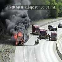 Semitruck fire forces temporary closure of eastbound I-80 in Parleys Canyon