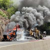 Semitruck fire forces temporary closure of eastbound I-80 in Parleys Canyon