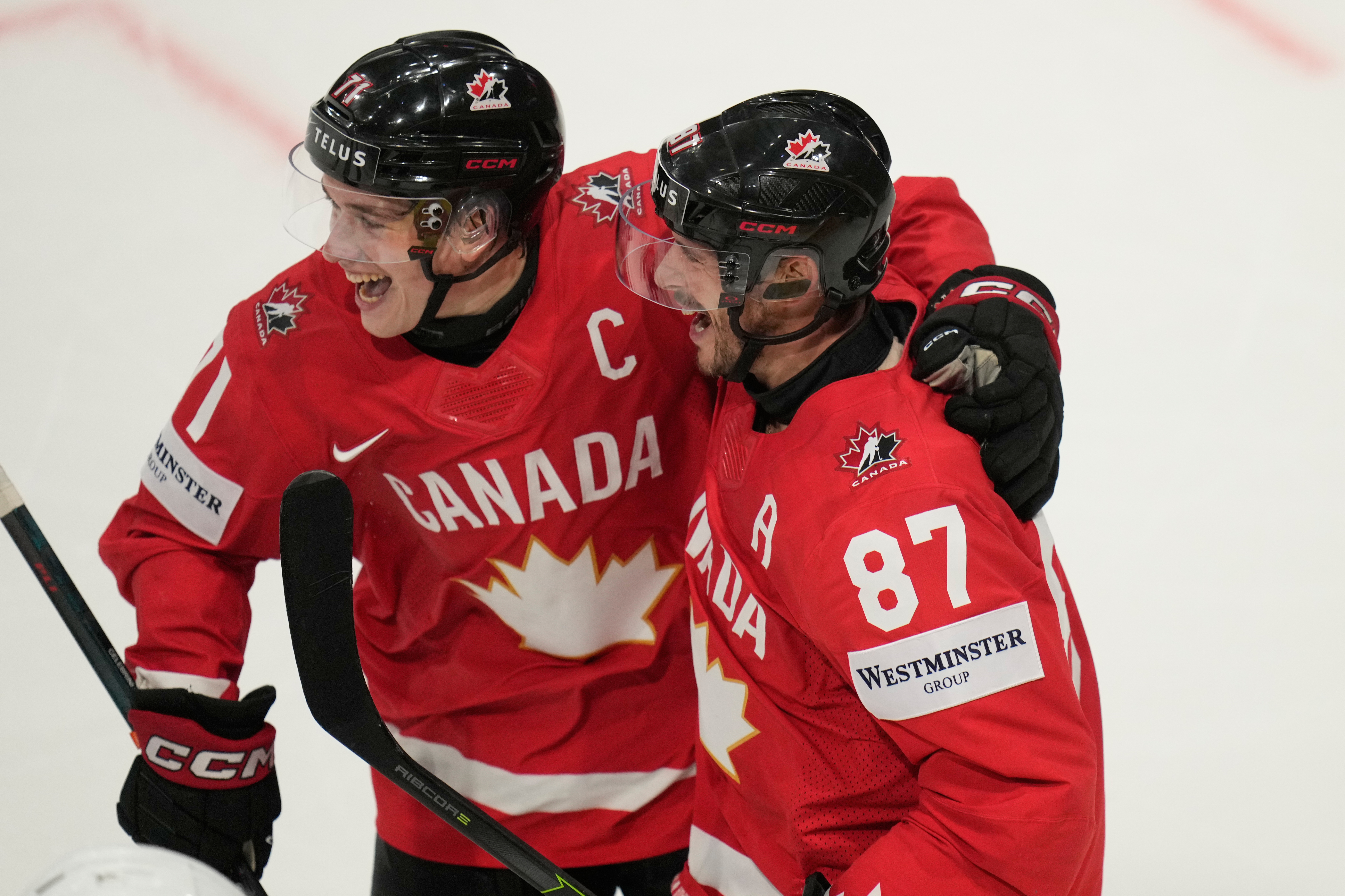 Celebrini and Crosby score as Canada beats US to advance to semifinals of ice hockey worlds