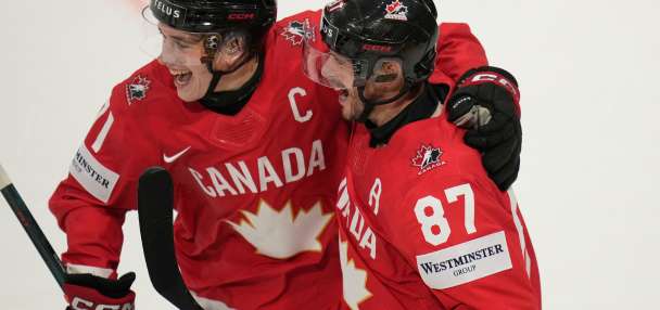 Celebrini and Crosby score as Canada beats US to advance to semifinals of ice hockey worlds