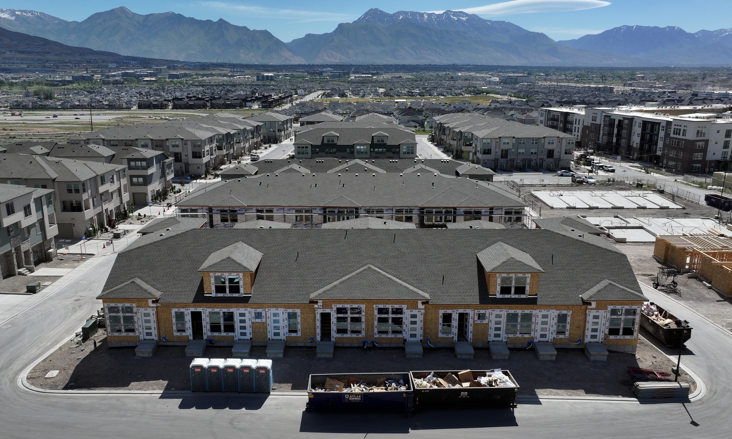 Housing is under construction at Innovation Park at Holbrook Farms in Lehi on Thursday.