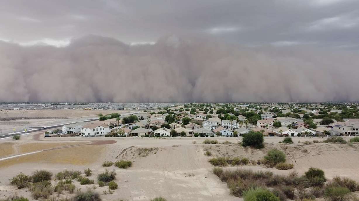 A dust storm, or haboob, approaches Queen Creek, Ariz., Aug. 25. Storms like these can be miles long and reach thousands of feet in height.