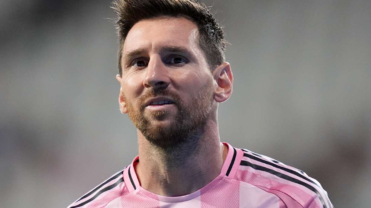 Inter Miami forward Lionel Messi walks on the field during the second half of an MLS soccer match, Sunday, May 24, 2026, in Miami.