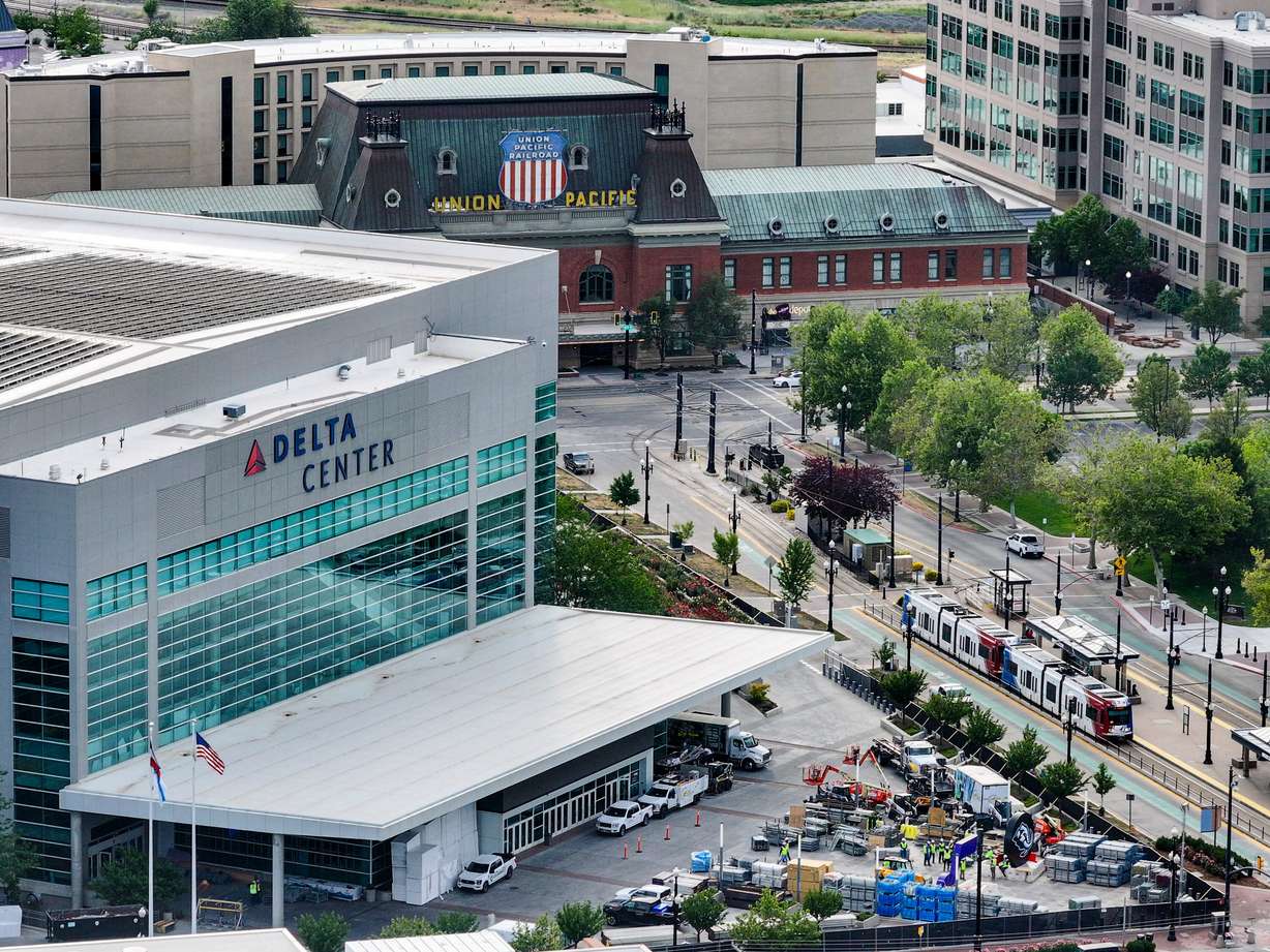 Remodeling continues at the Delta Center in downtown Salt Lake City on Tuesday. The second phase of renovation has been underway since the Utah Mammoth's season ended earlier this month.