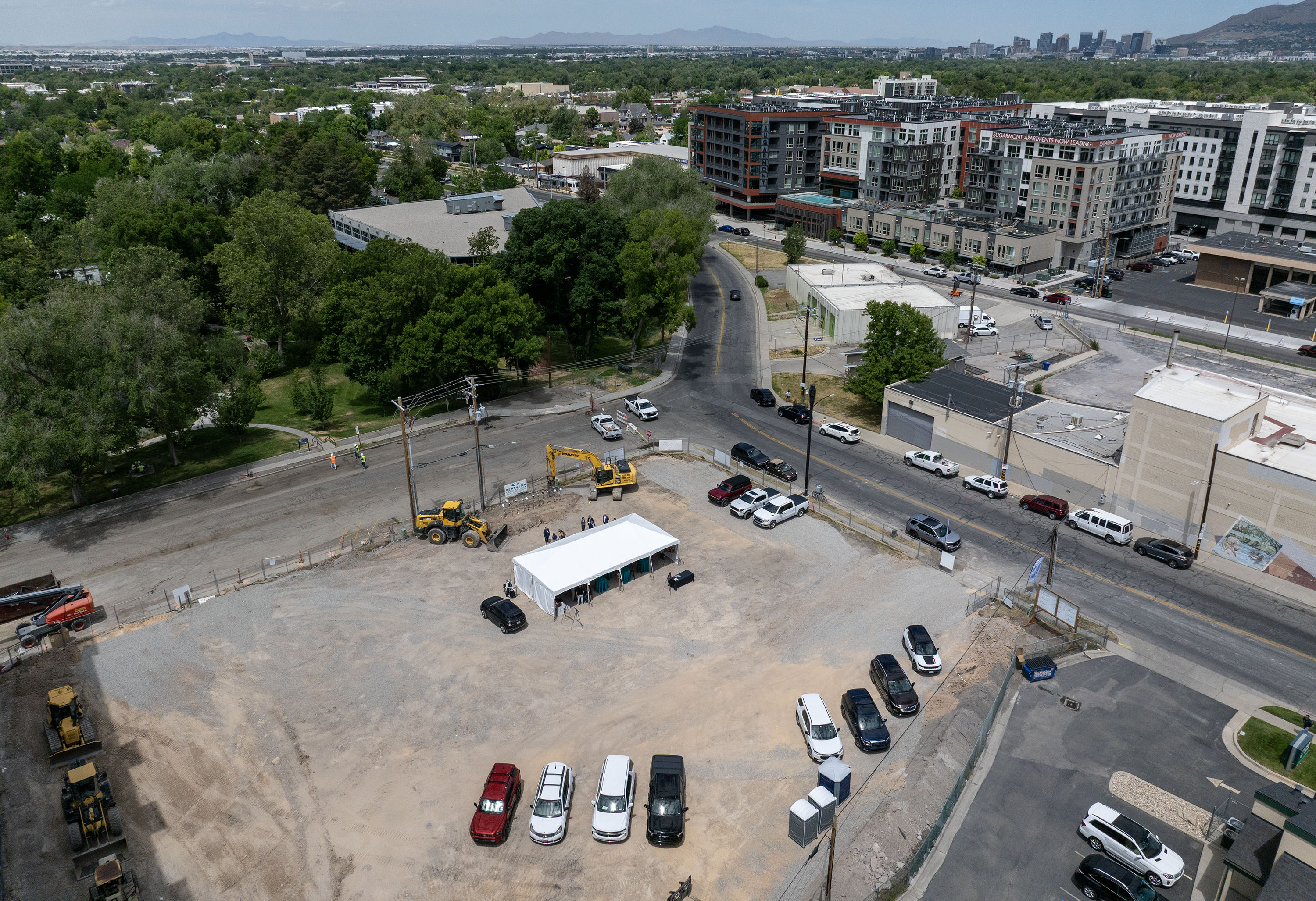 Erma’s at Fairmont, a new 110-unit affordable housing community for seniors, will be located across the street from Fairmont Park and in the vicinity of other condominium buildings in Salt Lake City on Friday.